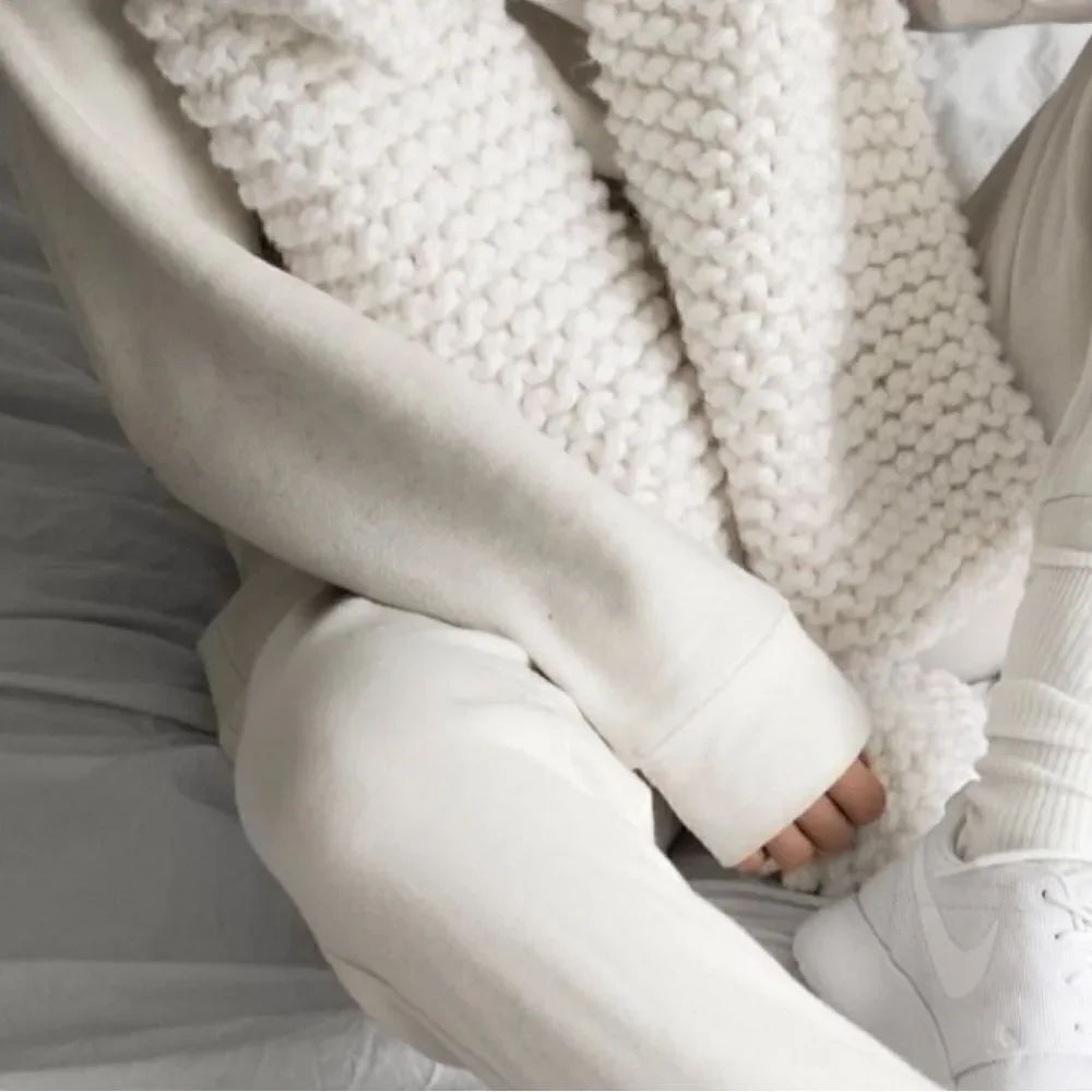 Cream knit scarf